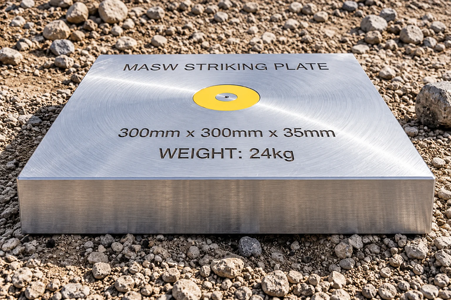 Heavy Metal Striking Plate on Gravel